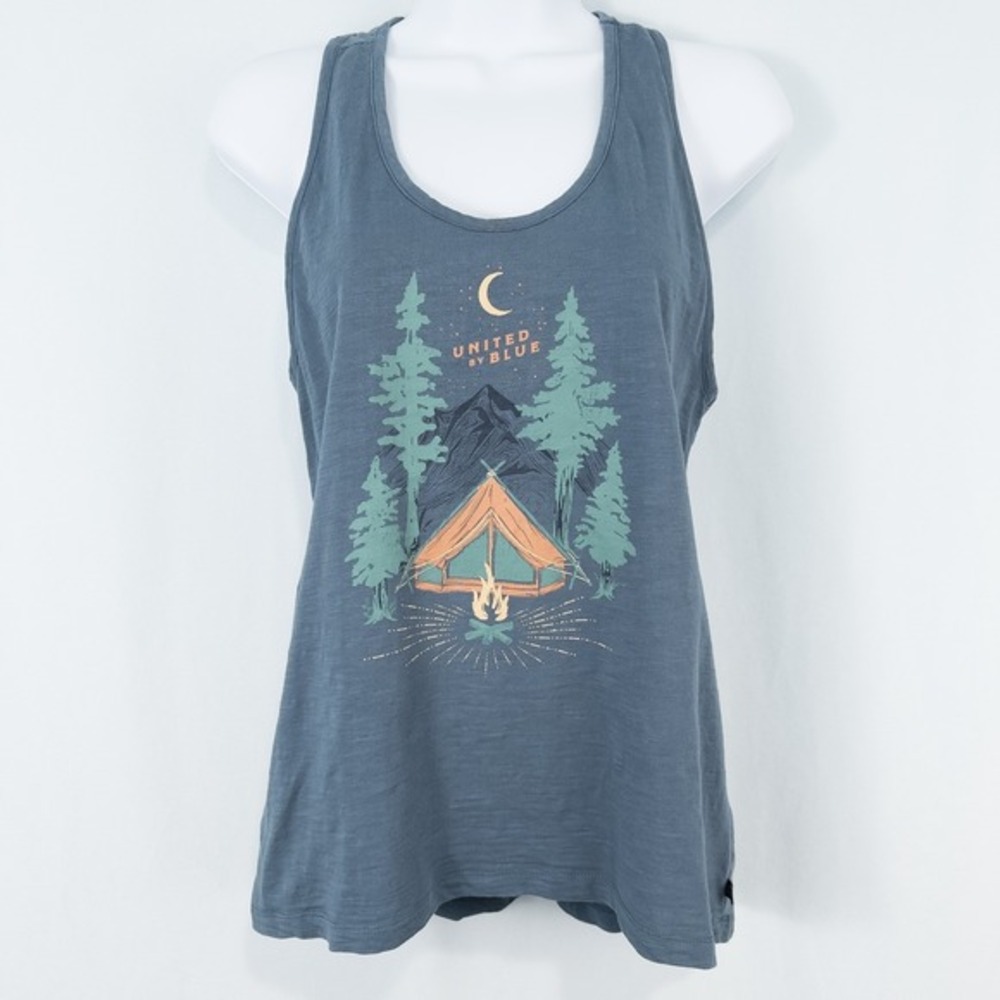 United By Blue Organic Cotton Tent Camp Graphic Tank Womens S Granola Gorpcore